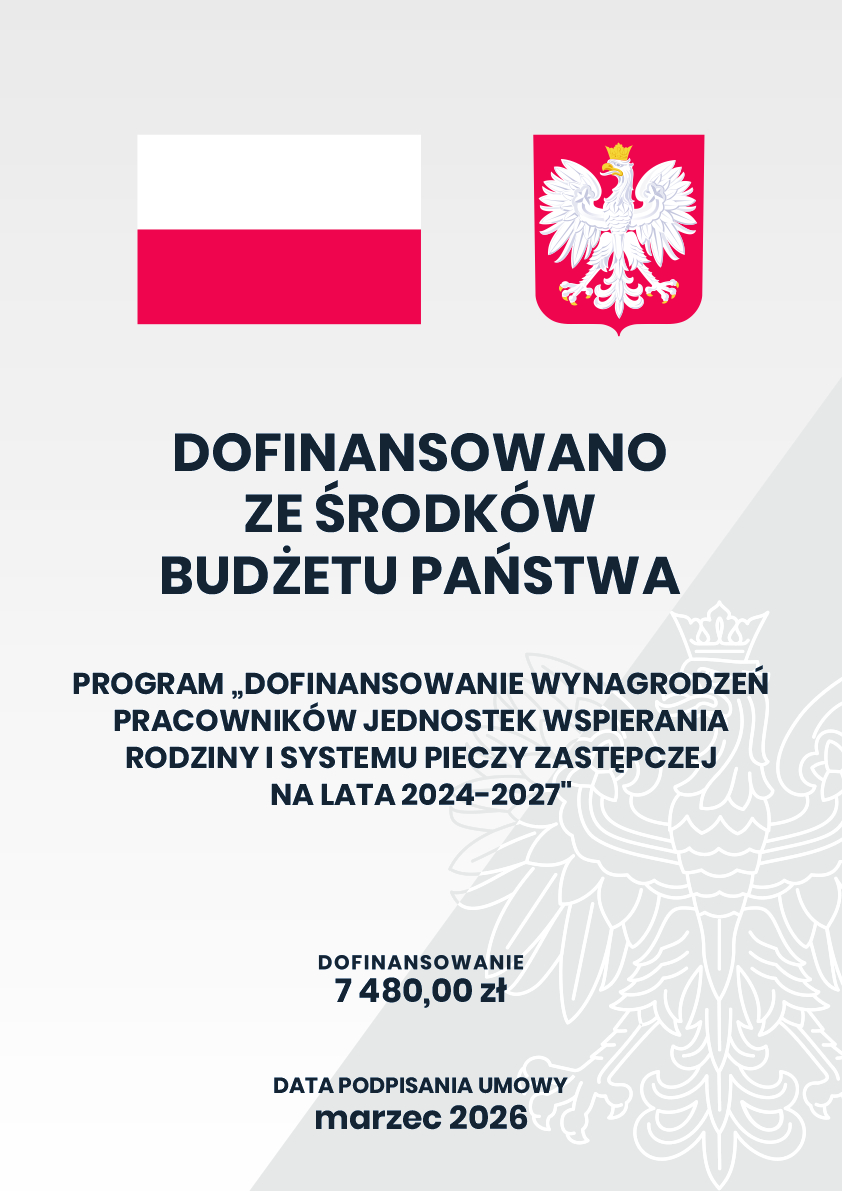Program "Dofinansowanie wynagrodzeń pracowników jednostek wspierania rodziny i systemu pieczy zastępczej na lata 2024–2027” 03-2026