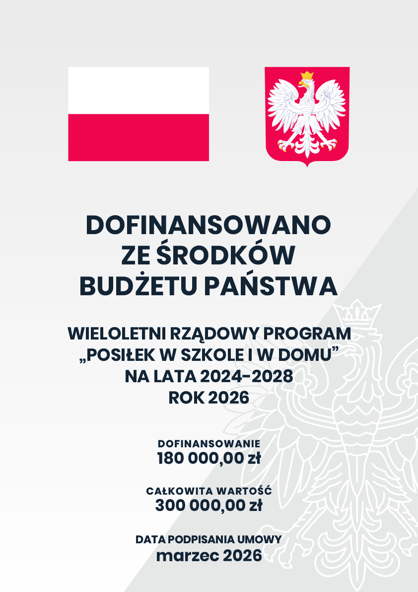 WIELOLETNI RZĄDOWY PROGRAM "POSIŁEK W SZKOLE I W DOMU" NA LATA 2024-2028 ROK 2026