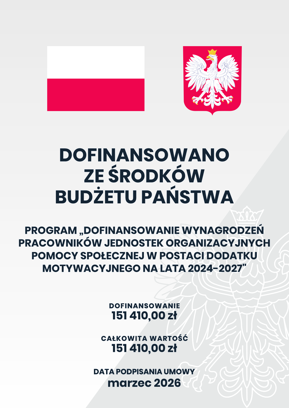 PROGRAM "DOFINANSOWANIE WYNAGRODZEŃ PRACOWNIKÓW JEDNOSTEK ORGANIZACYJNYCH POMOCY SPOŁECZNEJ W POSTACI DODATKU MOTYWACYJNEGO NA LATA 2024-2027"