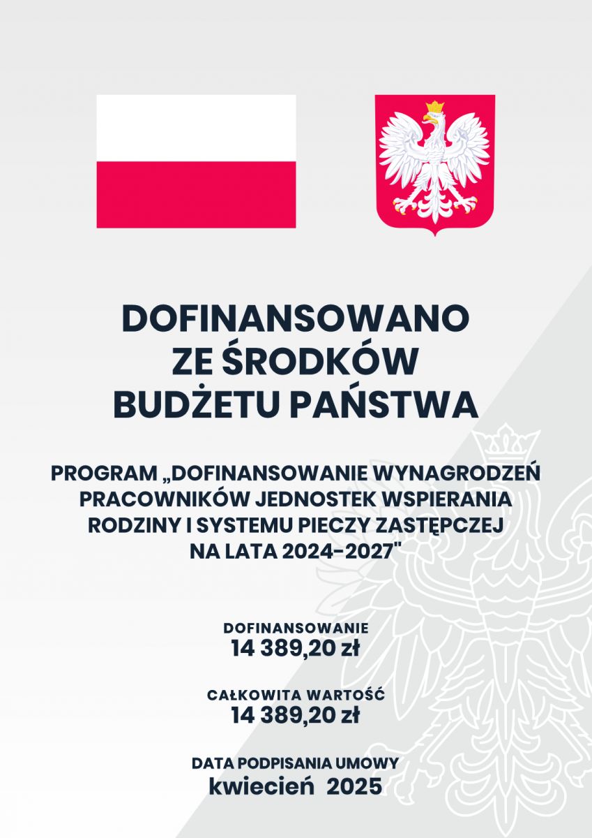 Program „Dofinansowanie wynagrodzeń pracowników jednostek wspierania rodziny i systemu pieczy zastępczej na lata 2024–2027”