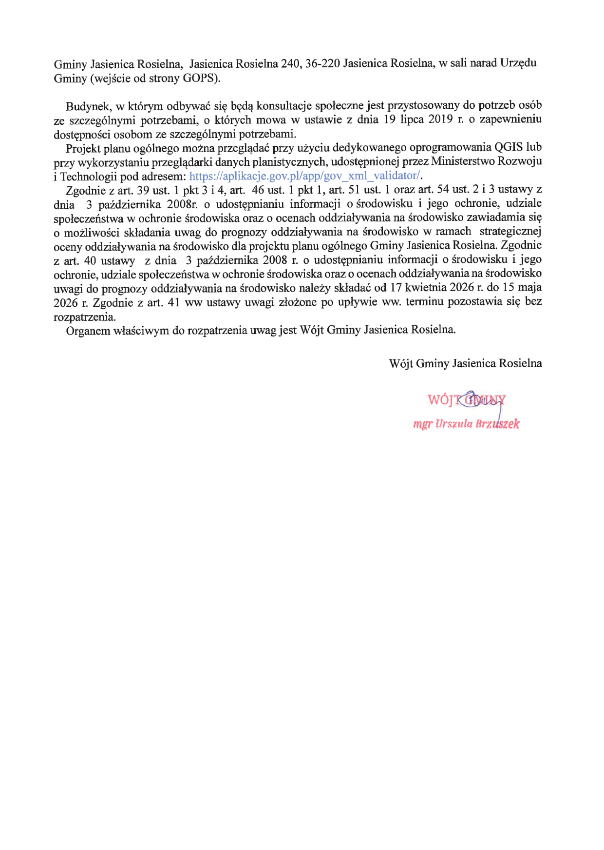 Ogłoszenie O Rozpoczęciu Konsultacji Społecznych Kwiecień 2026R 2
