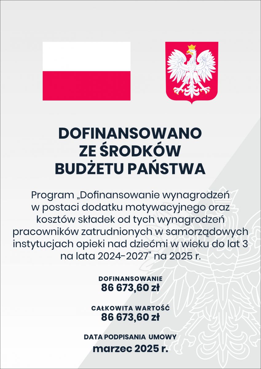 Program „Dofinansowanie wynagrodzeń w postaci dodatku motywacyjnego oraz kosztów składek od tych wynagrodzeń pracowników zatrudnionych w samorządowych instytucjach opieki nad dziećmi w wieku do lat 3 na lata 2024–2027”